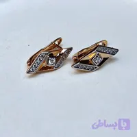 گوشواره حلقه‌ای دخترانه نگین کار شده