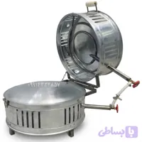 تنور گازی صدفی ۴ شعله زمینی (درب‌دار گرد خانگی)