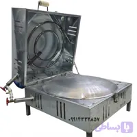 تنور ساج گازی درب‌دار خانگی دو طبقه (۴ شعله گالوانیزه)