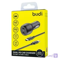خرید شارژر فندکی Budi CC108RB با گارانتی 18 ماه شرکتی بدون کابل