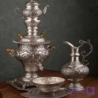 سماور قلمزنی روکش نقره