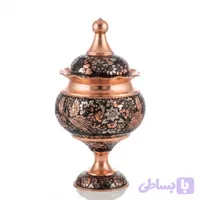 شکلات خوری آجیلخوری پایه دار الماس تراش مس سایز بزرگ (کد P60ZC)
