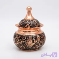 شکلات خوری قندان مسی الماس تراش سایز کوچک