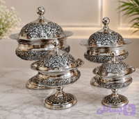 آجیلخوری شکلات خوری مس درب دار رز سایز۲