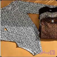 بادی آستین بلند پلنگی یقه گرد کد 101