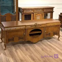 میز تلویزیون کلاسیک قهوه ای منبت