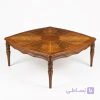 میز جلو مبلی قهوه ای شیک پایه خراطی