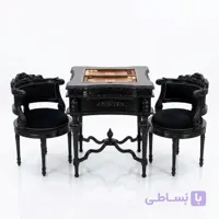 میز بازی تخته نرد و شطرنج چوبی مشکی