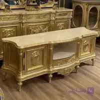 میز تلویزیون طلایی کلاسیک منبت