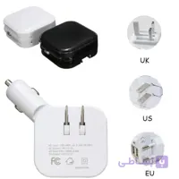 شارژر فندکی ماشین تاشو 2 در 1 با دو پورت USB مدل CH-316