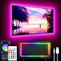 چراغ‌های LED برای تلویزیون، نور پس زمینه تلویزیون LED 7M، برای تلویزیون 65-85 اینچ، چراغ تلویزیون LED همگام سازی موسیقی با عملکرد بلوتوث – نوار نورانی با رنگ متغیر RGB برای سینمای خانگی [کلاس انرژی F]
