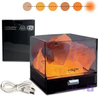 گرم‌کننده هوشمند روغن اسانس و چراغ نمک هیمالیا ۲ در ۱ – مینی USB – LED، چراغ خواب نمک طبیعی قابل تنظیم برای دکوراسیون منزل، یوگا، اسپا و مدیتیشن