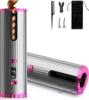 فرکننده موی بی‌سیم اتوماتیک پاوربانک دار ، قابل حمل با قابلیت شارژ از طریق USB نوع C ، باتری قابل شارژ 5000 میلی‌آمپر ساعتی، فرکننده‌های موی بی‌سیم با 6 حالت تنظیم دما و تایمر