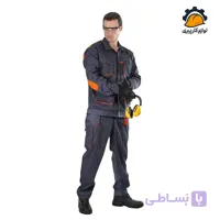 لباس کار ست ورک طوسی نارنجی