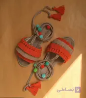 صندل تابستانی مکرومه دردو طرح سگک دار و ساده با رنگ و سایز دلخواه کد 8890