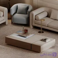 میز جلو‌مبلی دو‌سطحی باکس‌دار مدل پادرا