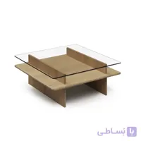 میز جلو‌مبلی شیشه و چوب مدل آرت