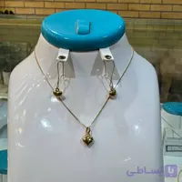 نیم ست طلا مینیمال طرح قلب | جواهری غریب