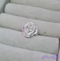 انگشتر گل رز آبکاری نقره