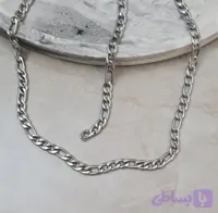 گردنبند و دستبند استیل فیگارو مردانه رنگ ثابت ضدحساسیت