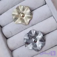 انگشتر فانتزی استیل مدل گل دایره ای رنگ ثابت ضدحساسیت فری سایز (کد ST2AM)