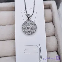 گردنبند دایره فول نگین مخراجکاری استیل رنگ ثابت ضدحساسیت