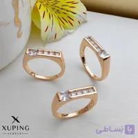 انگشتر زیبای طلایی ژوپینگ مدل قلب نگین دار طرح جواهری رنگ ثابت ضدحساسیت