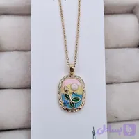 گردنبند زیبای میناکاری رنگ ثابت ضدحساسیت