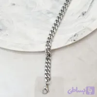 دستبند استیل کارتیه فشرده مردانه رنگ ثابت ضدحساسیت