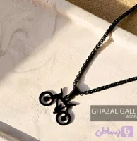 گردنبند مشکی اسپرت مدل دوچرخه رنگ ثابت ضدحساسیت (کد HQ4WS)