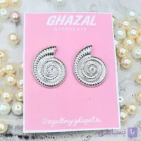گوشواره میخی مدل آمونیت رنگ ثابت ضدحساسیت