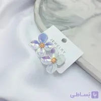 گوشواره میخی گل هولوگرامی،رنگ ثابت ضدحساسیت