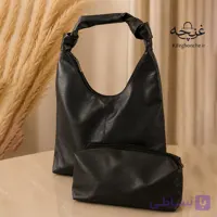 کیف دوشی زنانه مدل گره به همراه کیف آرایشی
