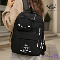 کوله پشتی مدل هپی با پارچه دیبا خارجی ضد آب + مینی بگ