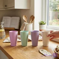 لیوان 4 تایی Haosheng Plastic ساخته شده از فیبر گندم