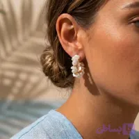 گوشواره حلقه ای دست ساز مروارید دفرمه