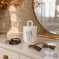 ظرف سرامیکی نگهدارنده گیره و کش مو مدل Hair Ties