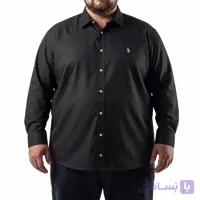 پیراهن آستین بلند پارچه شانلی گلدوزی POLO سوپر سایز مردانه تپلی B.H – کد 9795