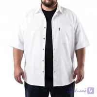 پیراهن آستین کوتاه لینن باکسی سایز بزرگ مردانه تپلی A.T – کد 10237