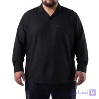 پیراهن آستین بلند پارچه ریزشی یقه انگلیسی تک جیب سایز بزرگ مردانه تپلی A.T – کد 10285