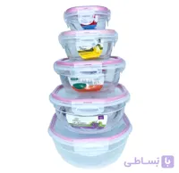 ست ظروف نگهدارنده ۵ پارچه فریزری درب‌دار