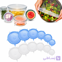 ست ۶ عددی درپوش سیلیکونی کشسان ظروف و مواد غذایی WORTHBUY
