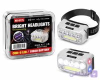 هدلایت شارژی HX-817S | چراغ پیشانی LED سنسوردار COB + 5 LED با باتری 18650 و شارژ Type-C