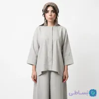 ست بلوز با شلوار دامنی لینن تابستانی "سایه برگ"