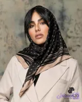بیبی اسکارف ابریشم (تِم مشکی کرم)