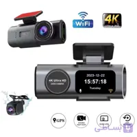 دوربین ثبت وقایع خودرو 4K دو لنزه مجهز به Wi-Fi و GPS