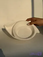 اردوخوری سرامیک سفید طرح مدرن ظرف سرو مزه و تنقلات