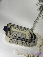 تابه سرامیکی گل دار آبی مناسب فر