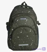 کوله پشتی مدرسه طرح دار مدل زیتونی white stars