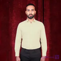 پیراهن مردانه کلاسیک کرم لیمویی